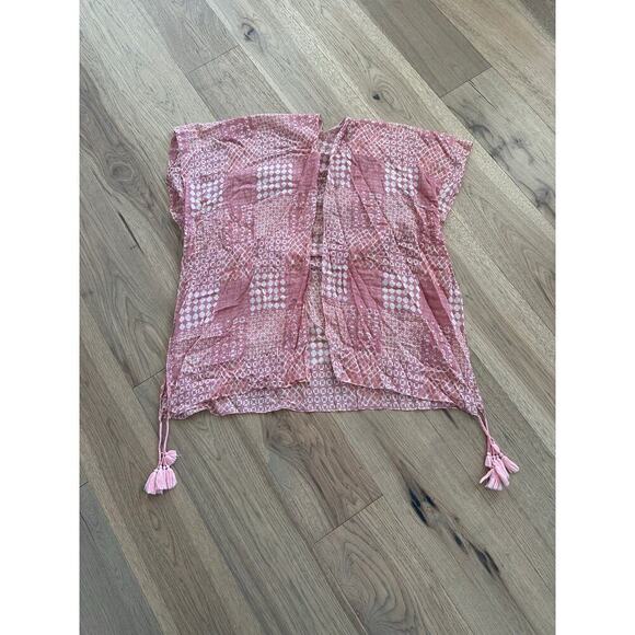 Unbranded Womens Pink Geometric Bohemian Open Front Cardigan Cover Up One Size - Picture 3 of 6